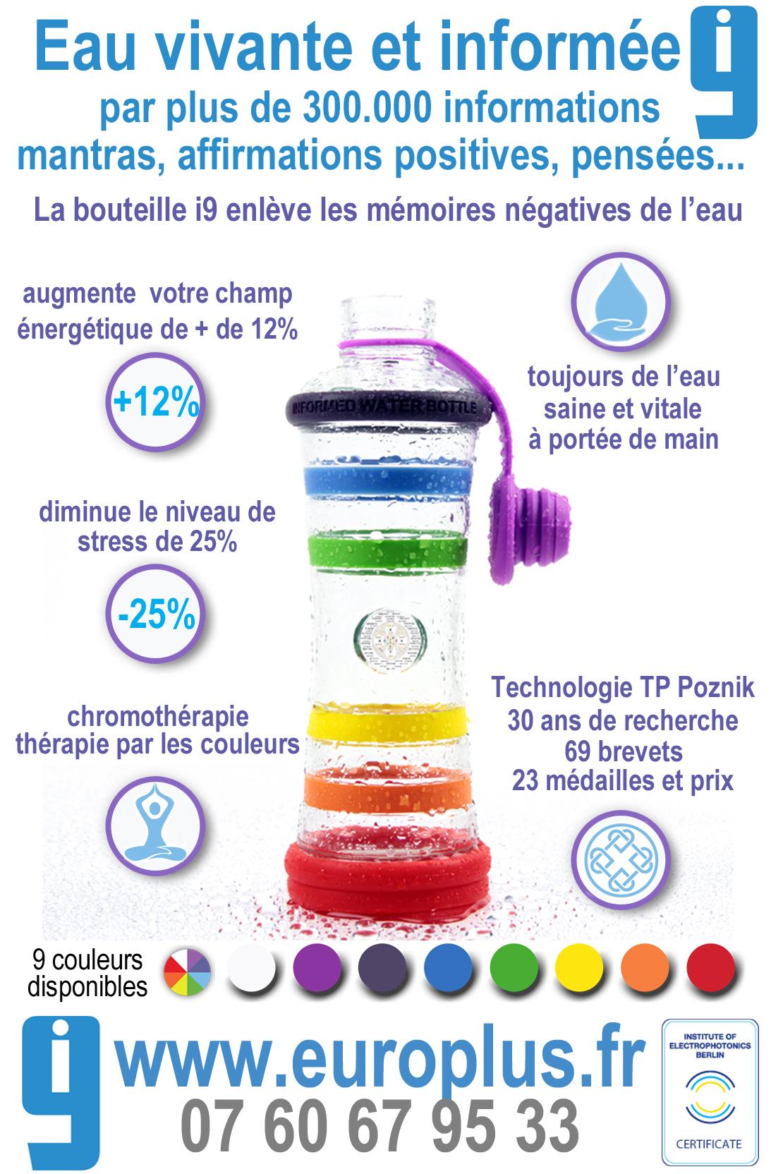 bouteille d'eau, bouteille i9 chakra en Rhône alpes